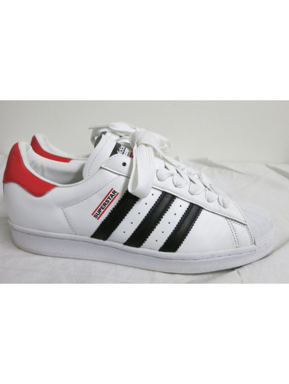 Mens Adidas Run DMC Trainers Size 9.5 White Black Shell Toe Rare